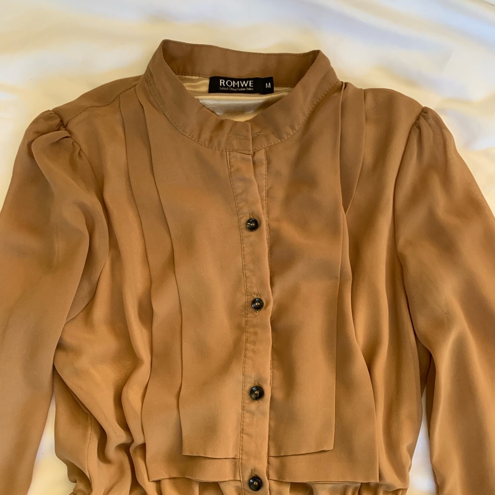 Long sleeve dress, brown